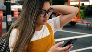 Asian Woman Browsing Instagram Stories