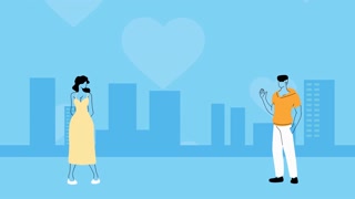 Animated Characters: Young Couple in Love
